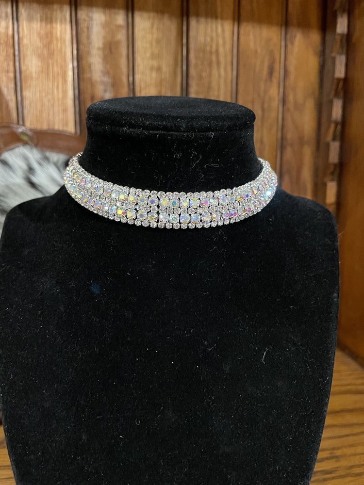 Silver AB Chocker Necklace