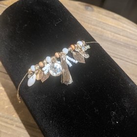 Gold Beaded Charm Bracelet