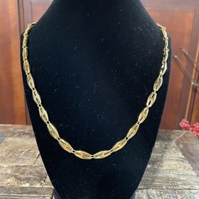 Gold Double-Slit Bead Necklace