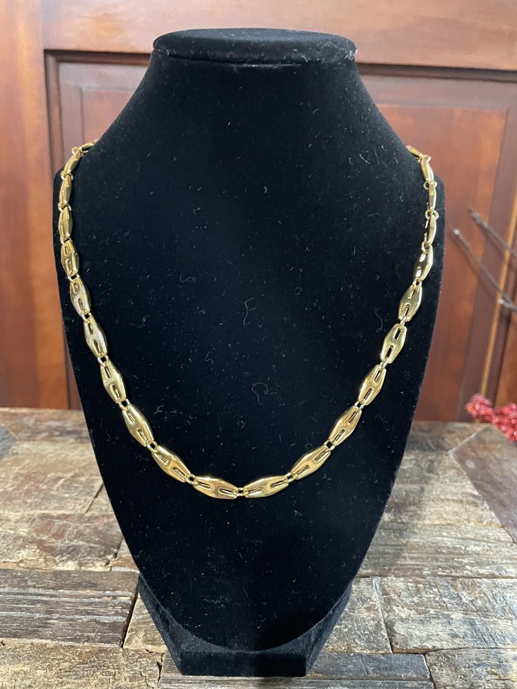 Gold Double-Slit Bead Necklace