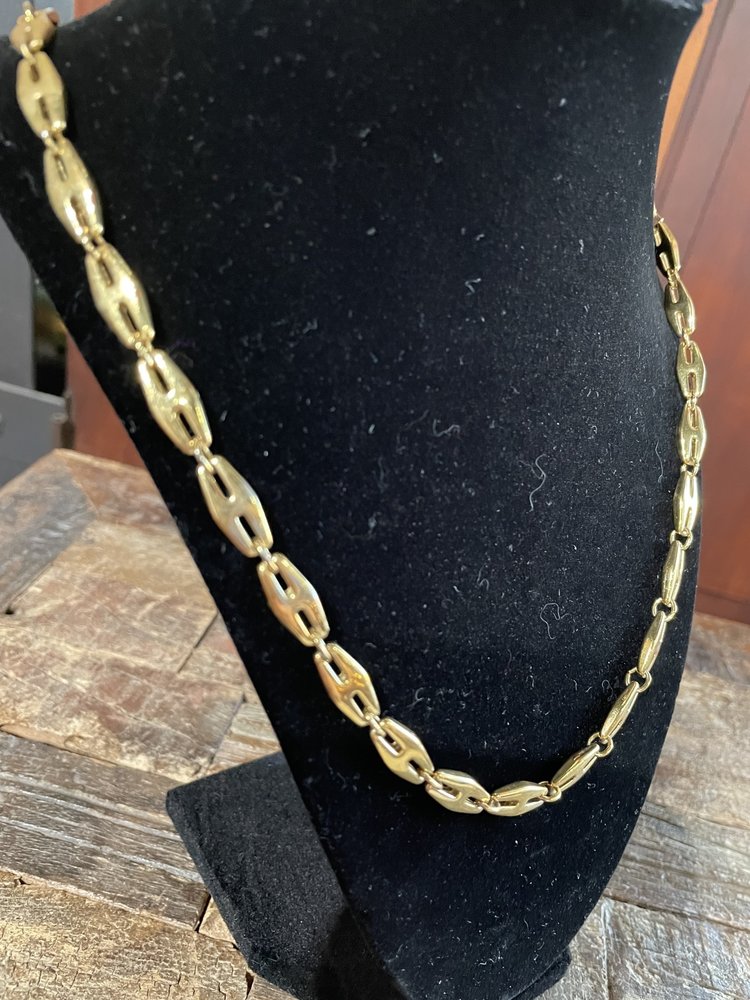 Gold Double-Slit Bead Necklace