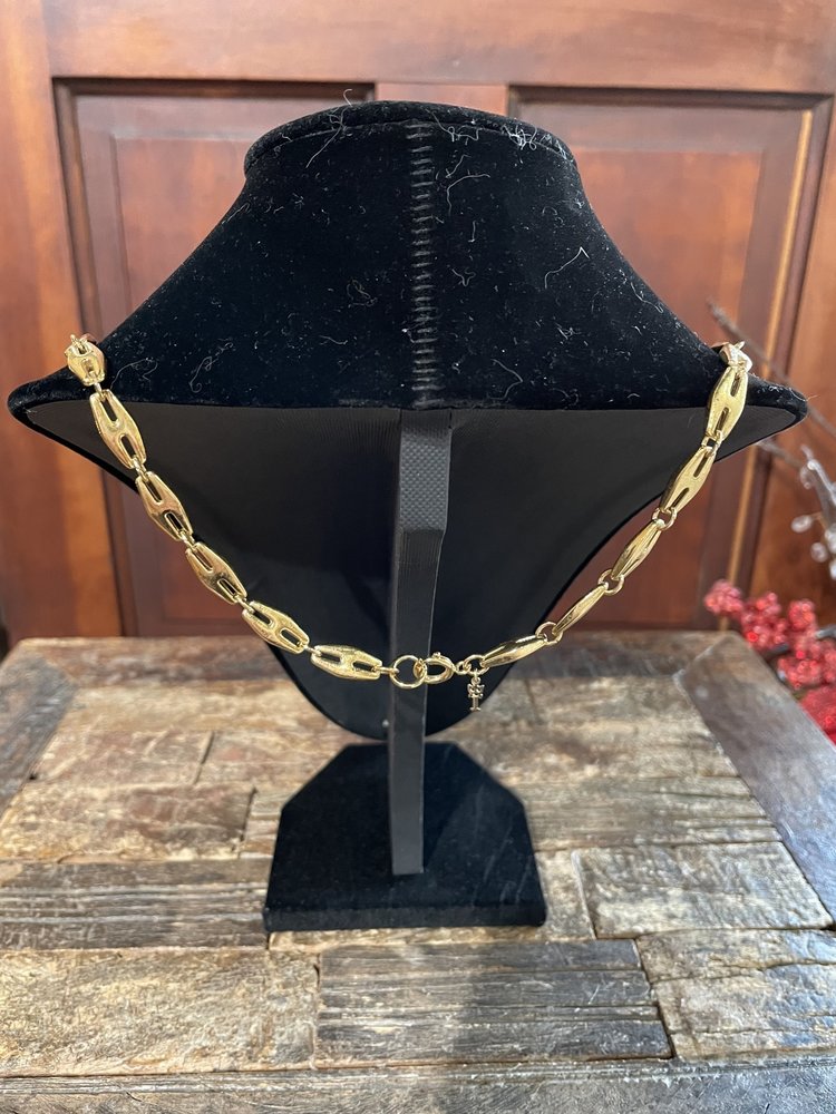 Gold Double-Slit Bead Necklace