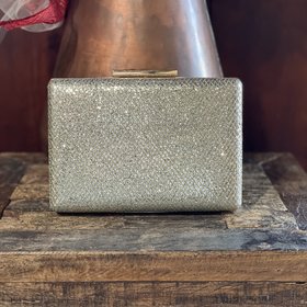 Madison West Gold Shimmer Snake Scale Purse