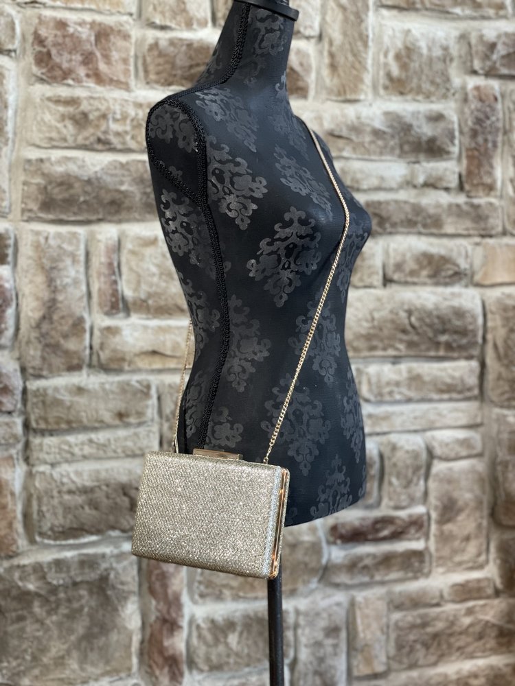 Madison West Gold Shimmer Snake Scale Purse