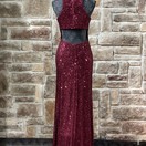 black maxi dress bodycon Burgundy Sequin Halter Top | Ladies Fashion main image 0