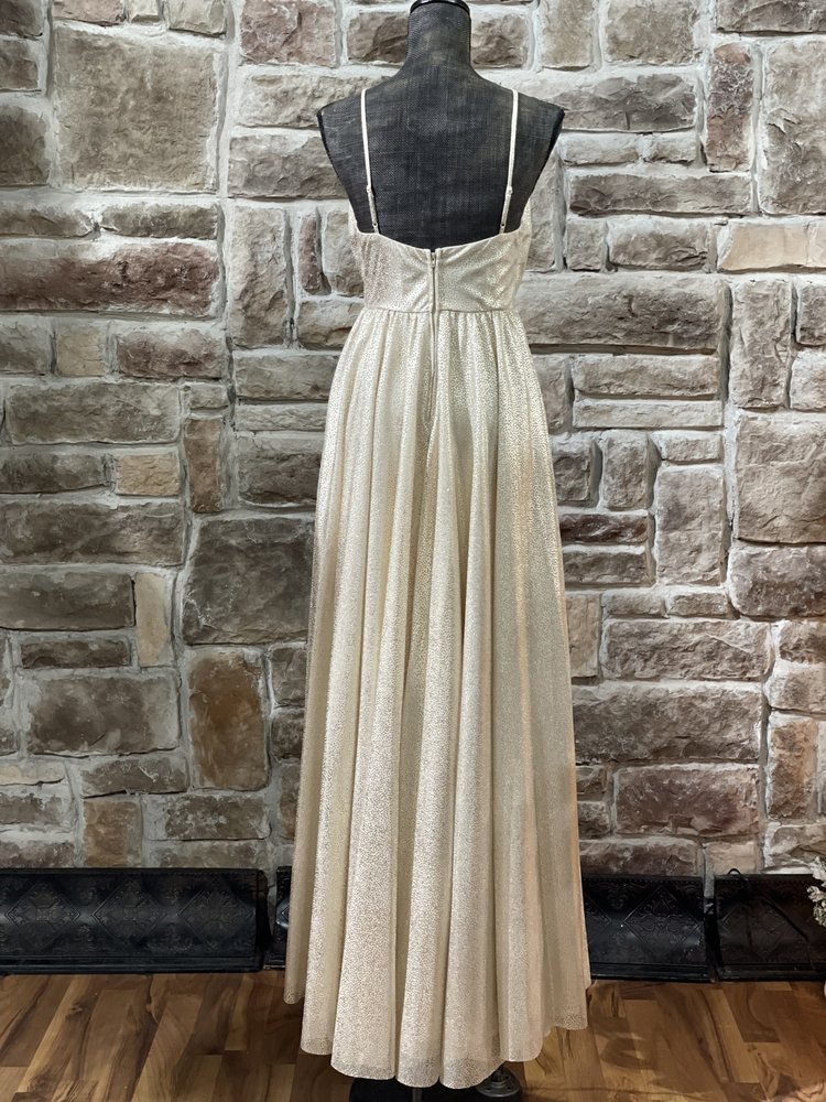 City Studio Gold Metallic Speckled Gown