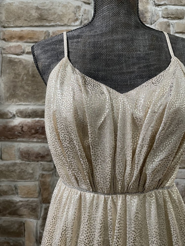 City Studio Gold Metallic Speckled Gown