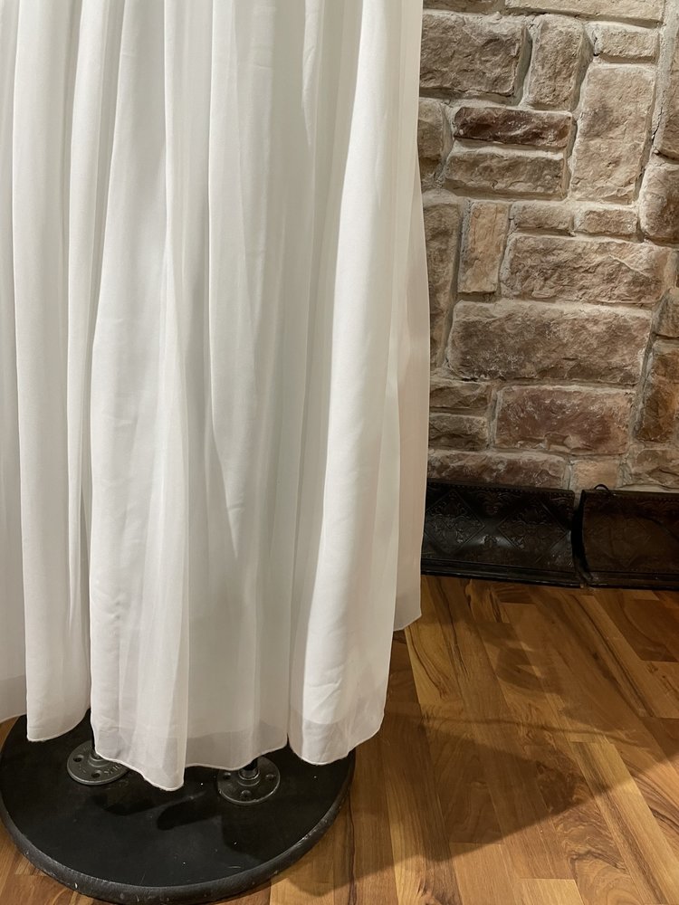 TLC Say Yes to the Prom Beige and White Embellished Top Gown