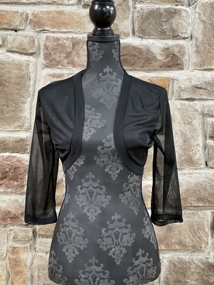 La Scala Black Sheer Bolero Jacket