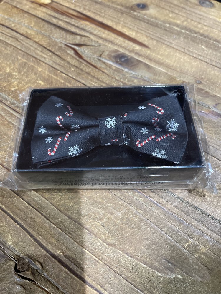 Black Candy Cane Bowtie