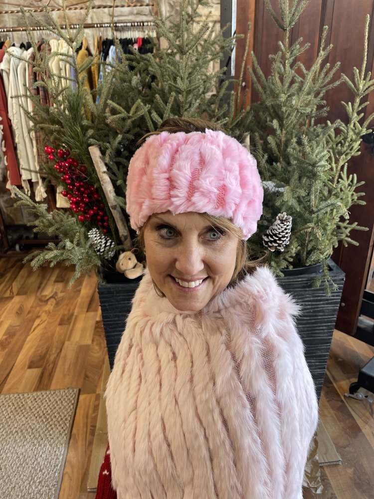 Pink Knitted Rabbit Headband, O/S