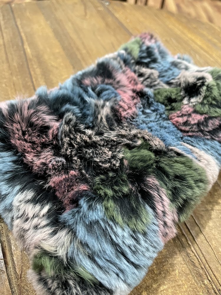 Mixed Green and Blue Knitted Rabbit Headband