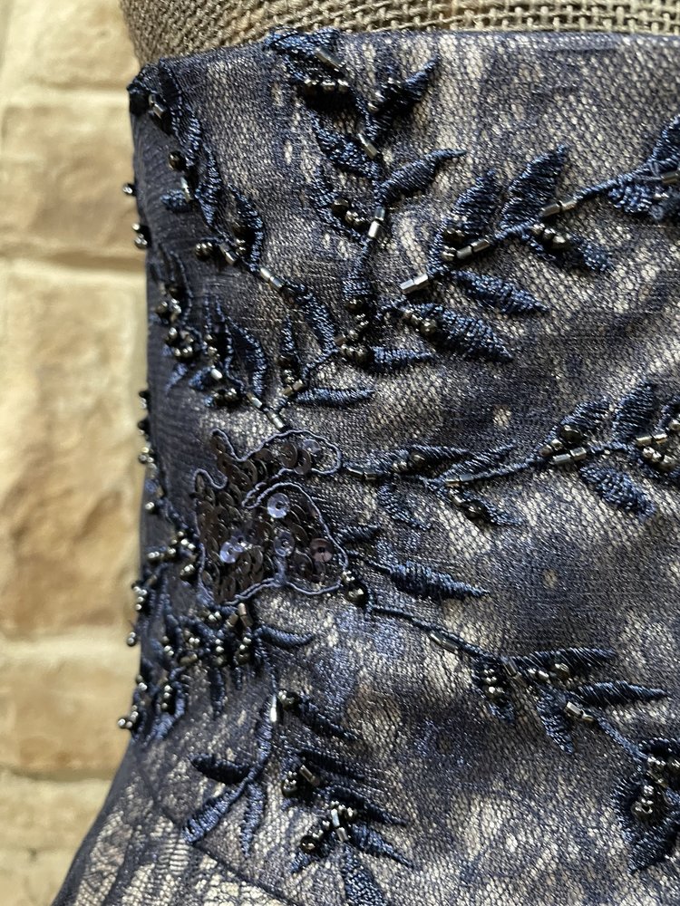 TLC Say Yes to the Prom Navy Lace and Tulle Overlay Gown