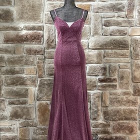 Crystal Doll Pink Shimmer Mesh Insert Corset Back Gown, Size 5/6