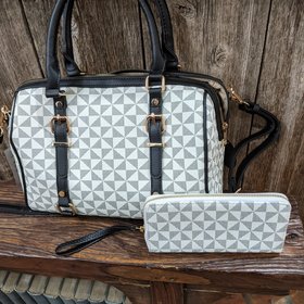 Black and White Louis Bag with Wallet
