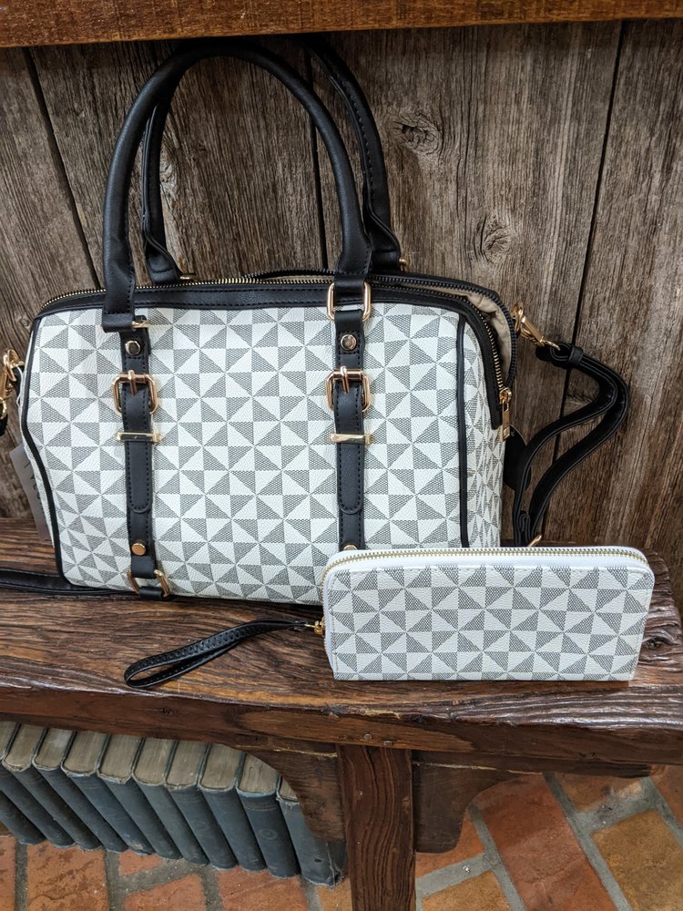 Black and White Louis Bag with Wallet