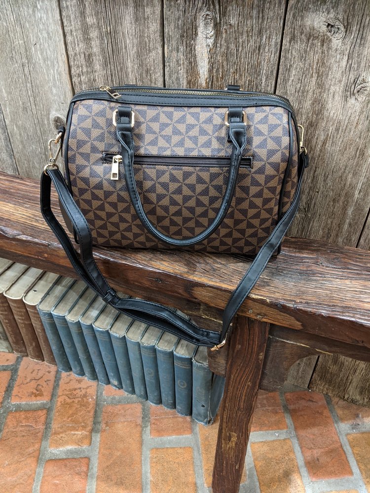 Black and Brown Louis Bag with Wallet