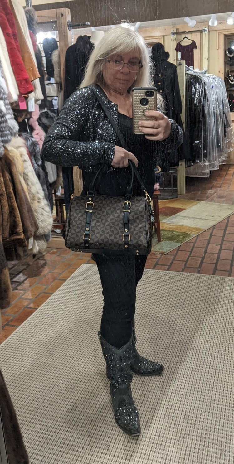 Black and Brown Louis Bag with Wallet