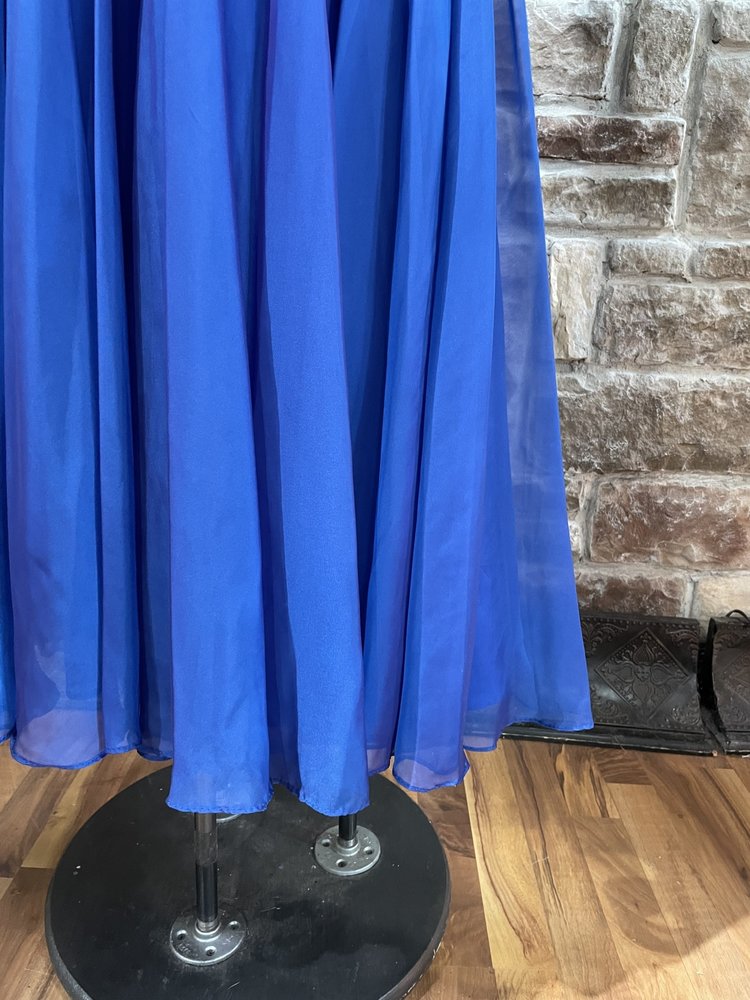 StudioI7 Royal Blue Crystal Embellished Chiffon Gown, Size 12