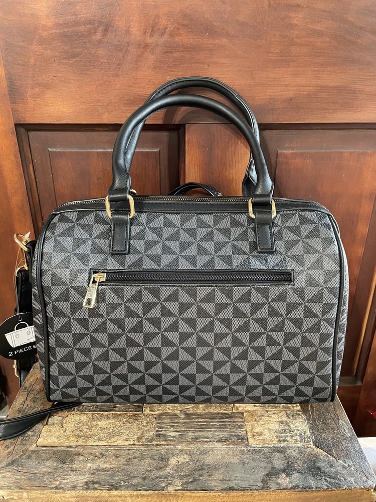 Black and Gray Louis Bag with Wallet