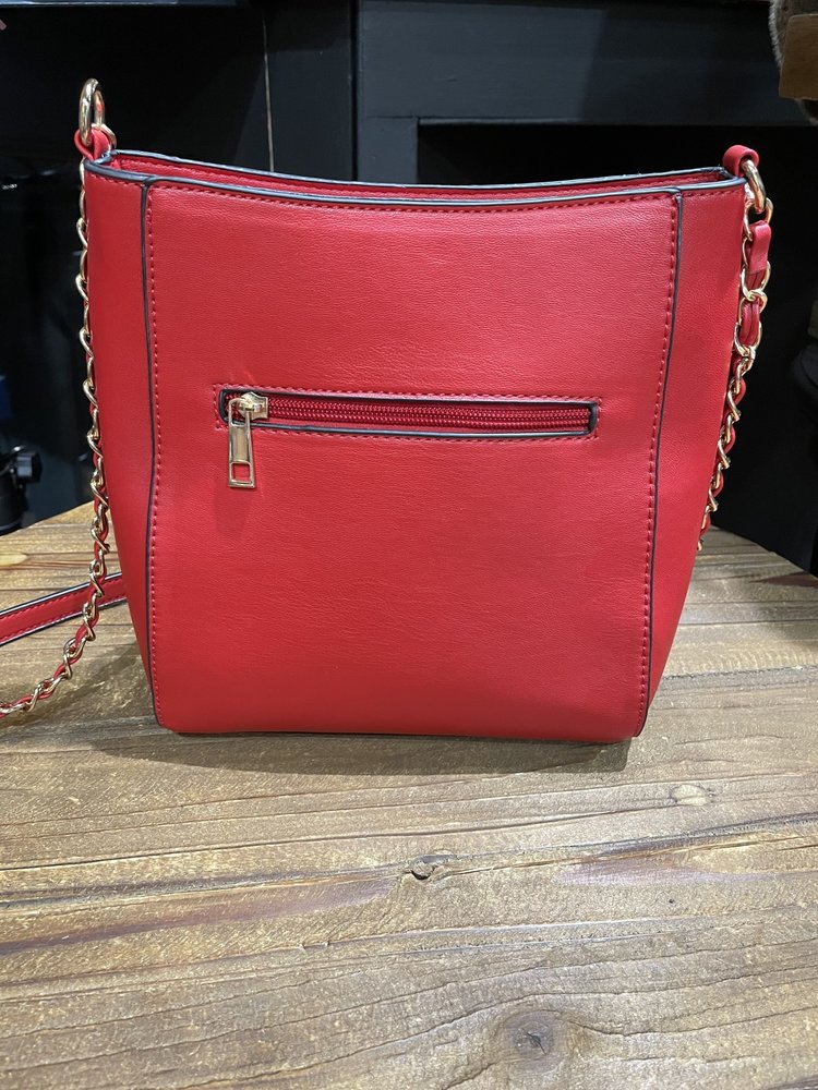 Red Quilt Leather Purse w/ Gold Hardware