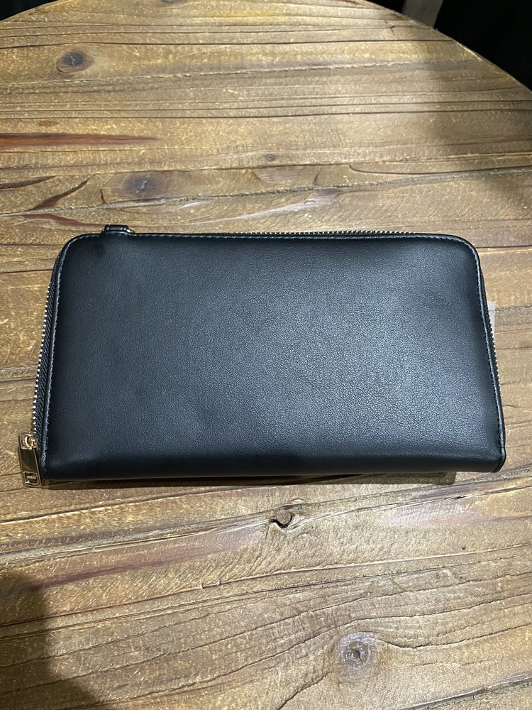 Black Faux Leather Wallet/ Crossbody