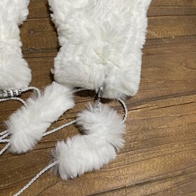 White Knitted Rabbit Mittens, O/S