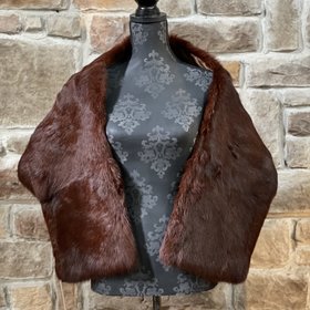 Mahogany Rabbit Stole, Size OS
