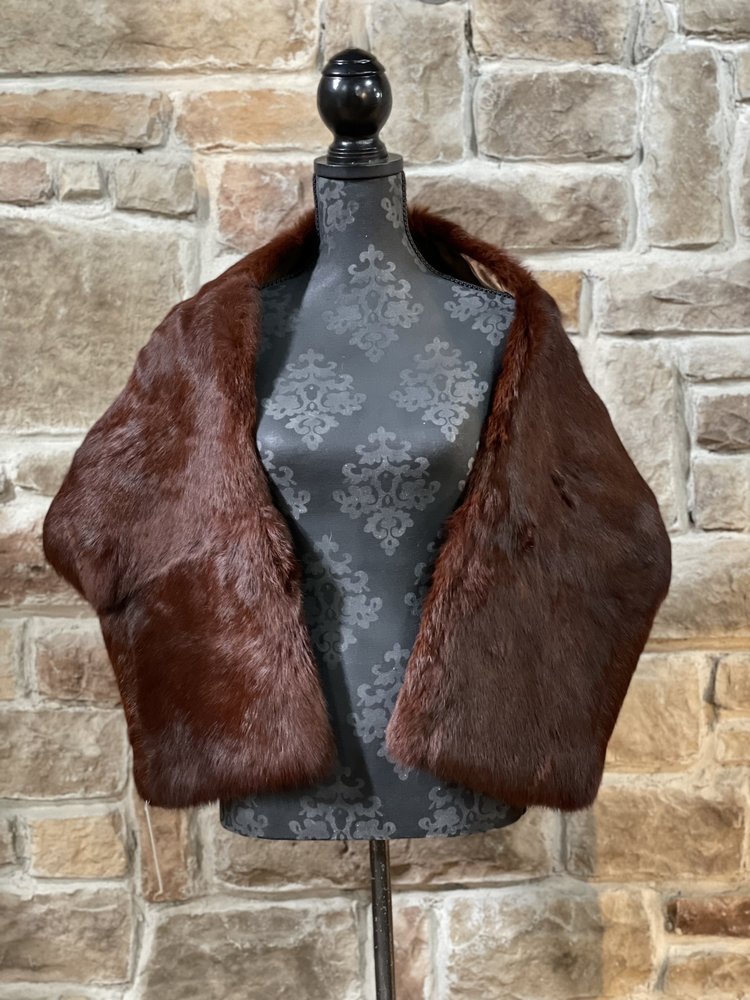 Mahogany Rabbit Stole, Size OS