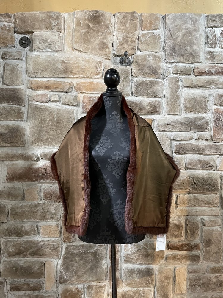 Mahogany Rabbit Stole, Size OS