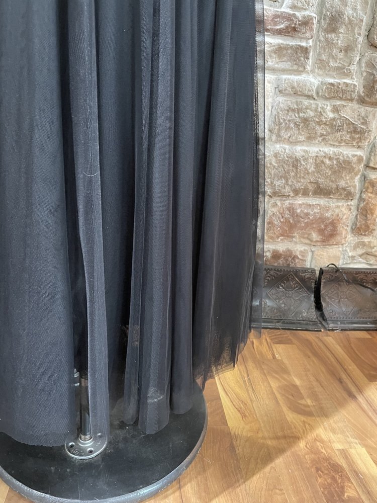 TLC Say Yes to the Prom Black and Gold Beaded Bodice Tulle Gown