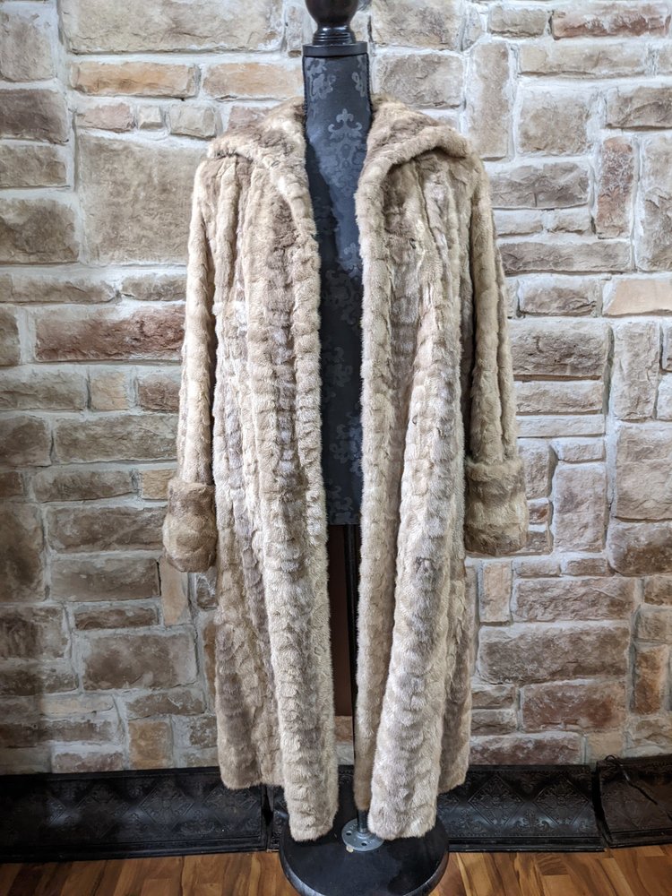 Krieck Furs Dawn Mink Paw Long Coat, Size L