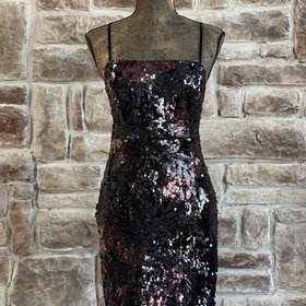 Guess Black and Red Sequin Mini Dress