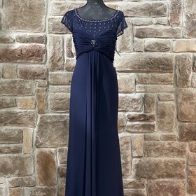 Patra Navy Beaded Gown, Size 16