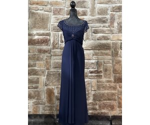 Navy Beaded Gown, Size 16 - Elements Unleashed Navy Beaded Gown, Size 16 - Elements Unleashed