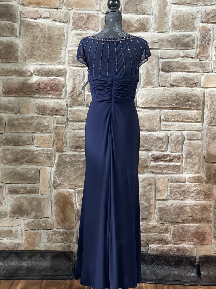 Patra Navy Beaded Gown, Size 16