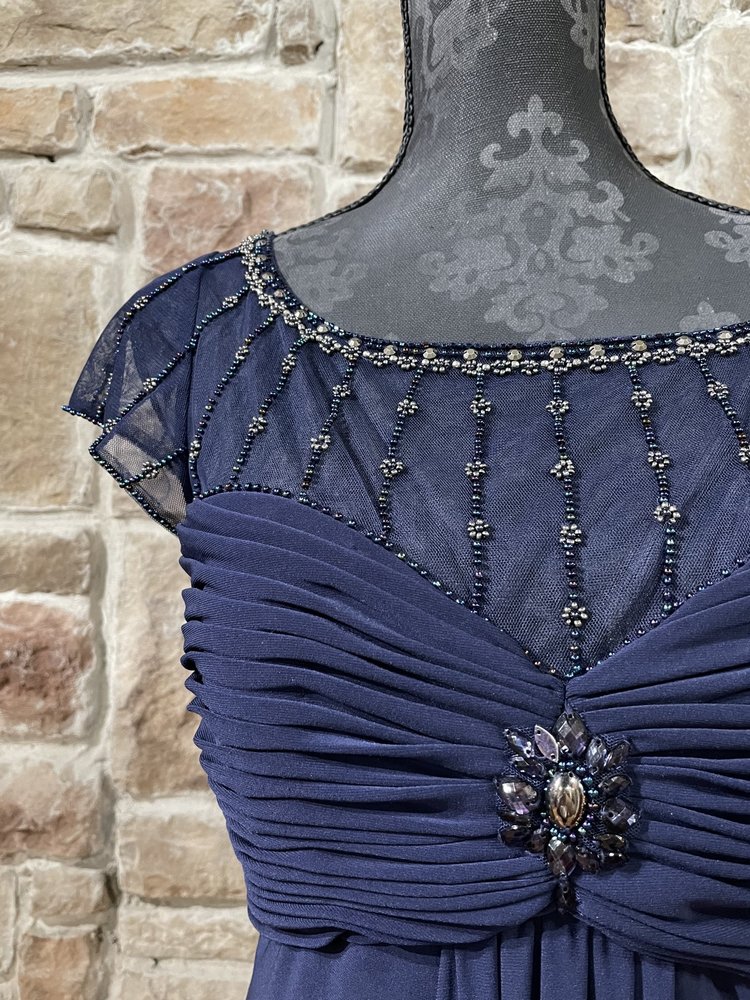 Patra Navy Beaded Gown, Size 16