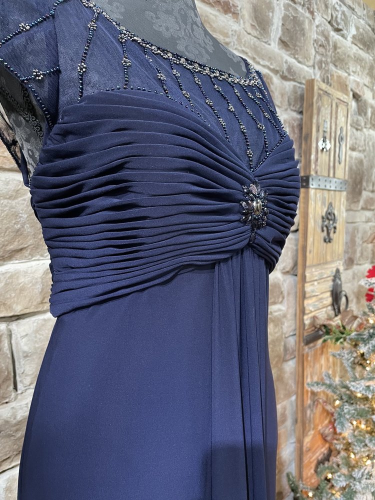 Patra Navy Beaded Gown, Size 16