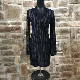 City Studio Blue with Gold A Line Dress