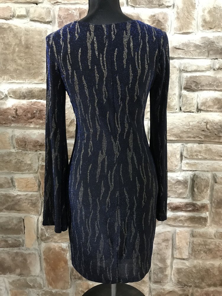 City Studio Blue with Gold A Line Dress