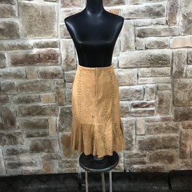 Double D Ranch Caramel Suede Skirt