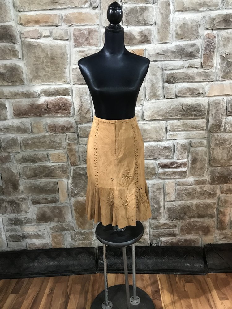 Double D Ranch Caramel Suede Skirt