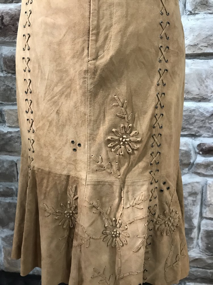 Double D Ranch Caramel Suede Skirt