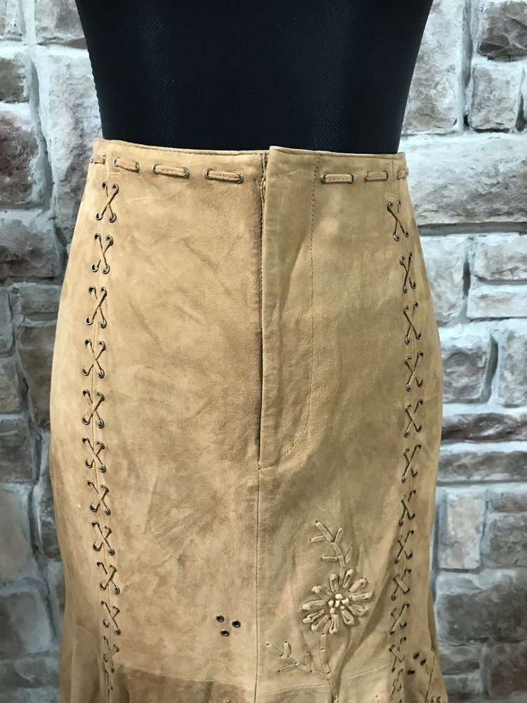 Double D Ranch Caramel Suede Skirt