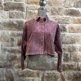 Blue B Plum Crop Corduroy Top