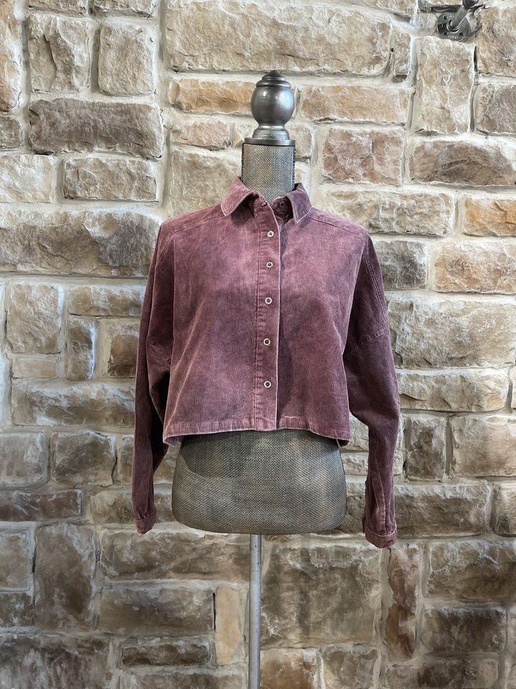 Blue B Plum Crop Corduroy Top