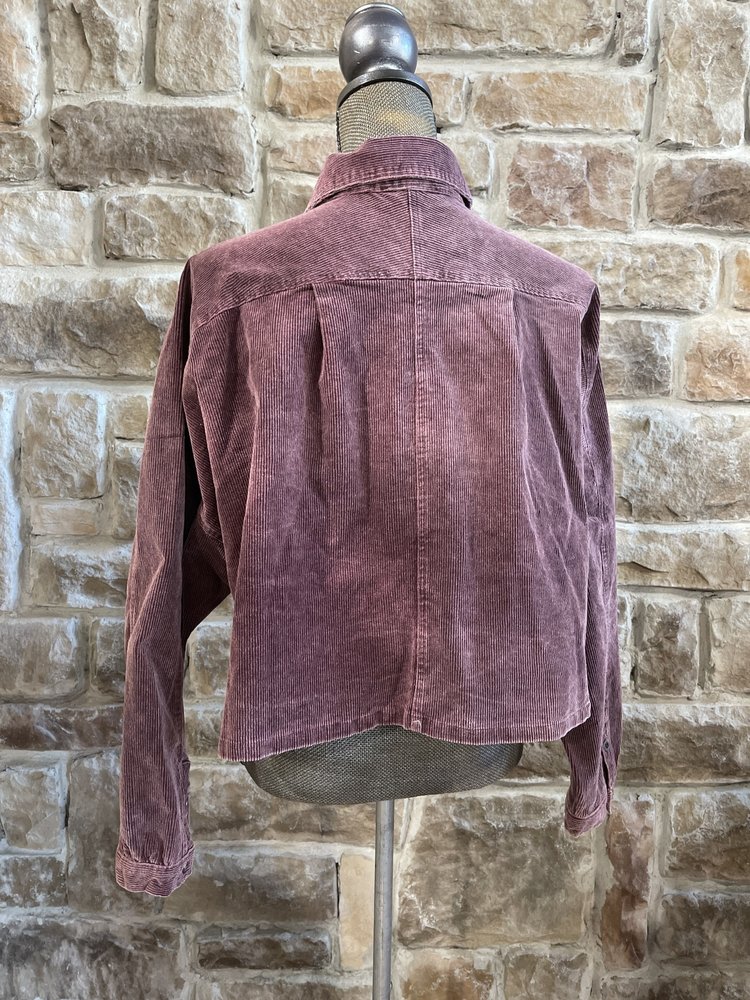 Blue B Plum Crop Corduroy Top