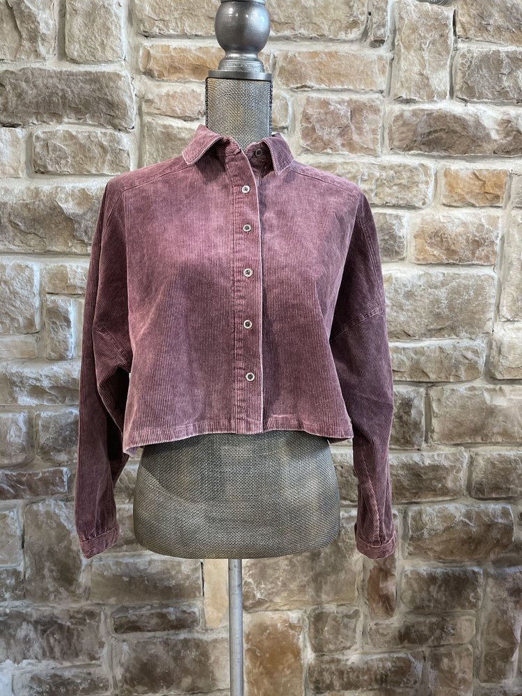 Blue B Plum Crop Corduroy Top