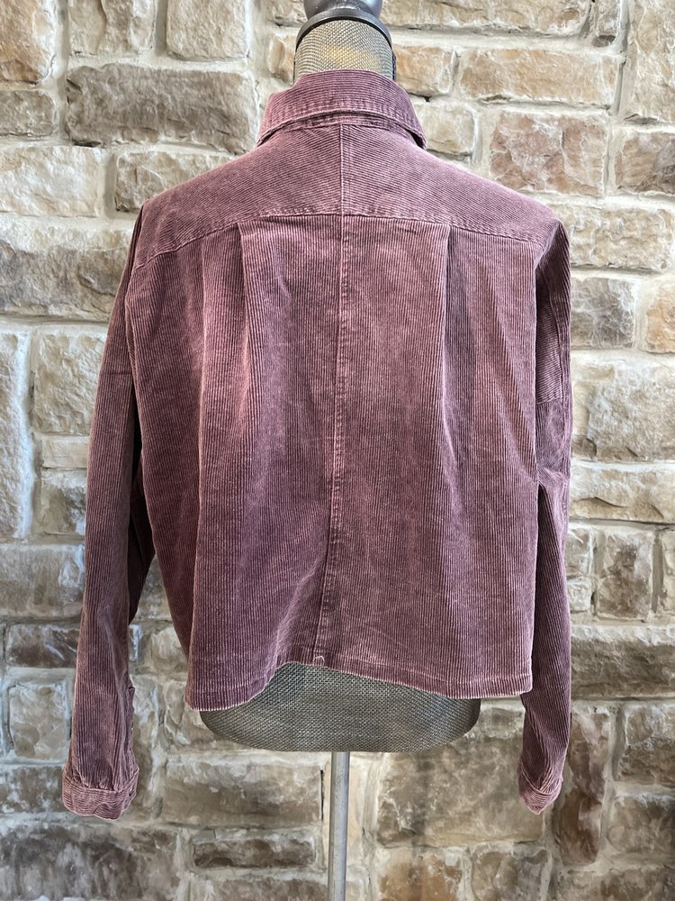 Blue B Plum Crop Corduroy Top