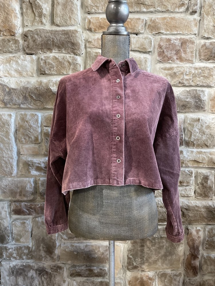 Blue B Plum Crop Corduroy Top